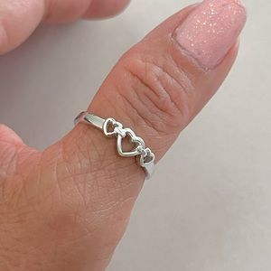 Jewelry | Three Hearts Sterling Silver Ring Dainty Ring Heart Ring I